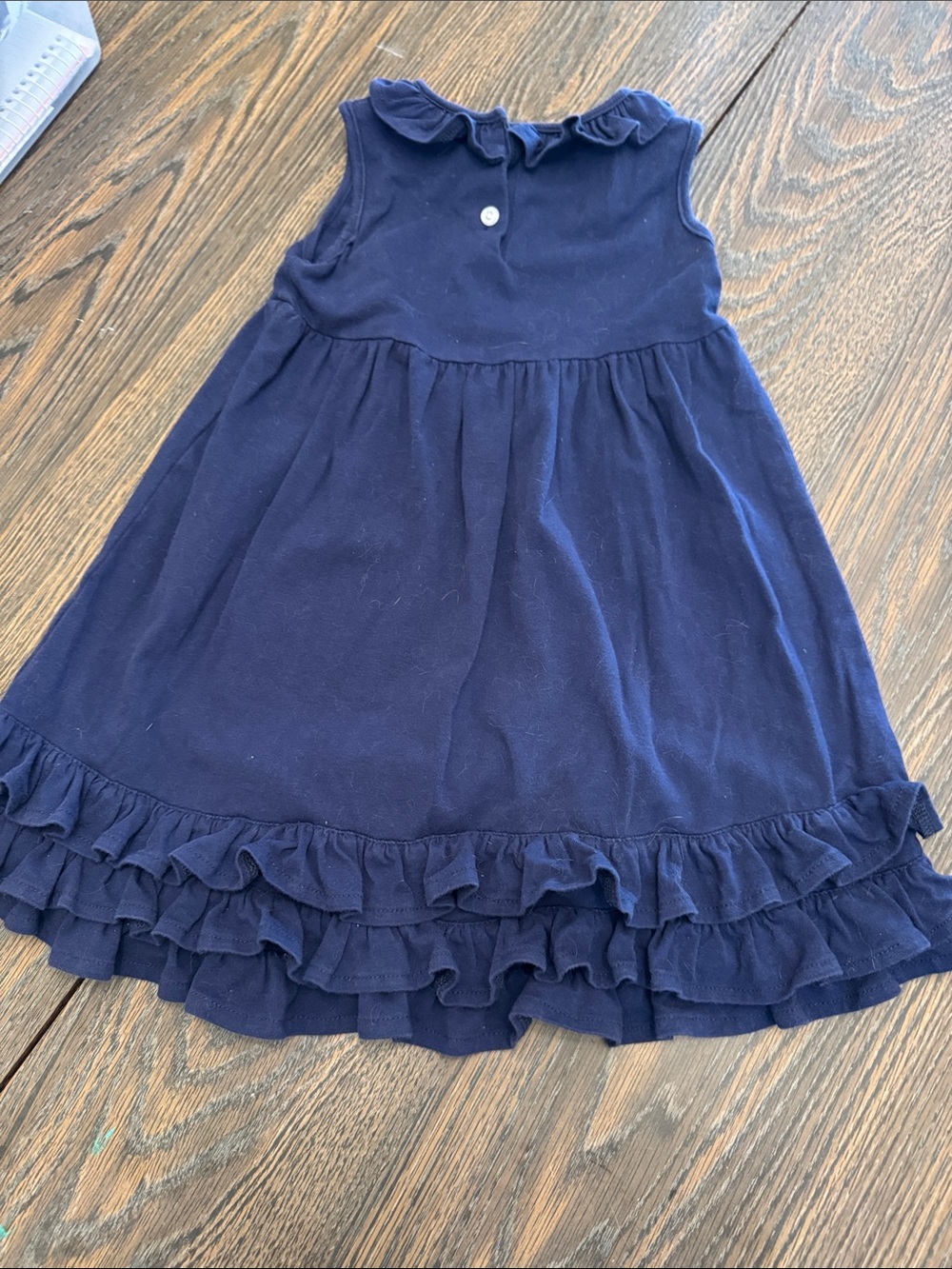 Stitchy Fish Girls 5 Navy Ruffle Flag Dress - Picture 5 of 5